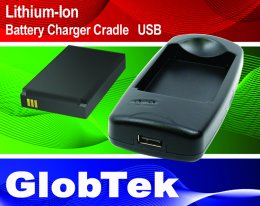 Lithium-Ion Battery Charger Cradle, USB Type 5V Input, 4.2V, 800mA Certified to CE/EMC + FCC for Single Model GT-91126-0305-0.8
